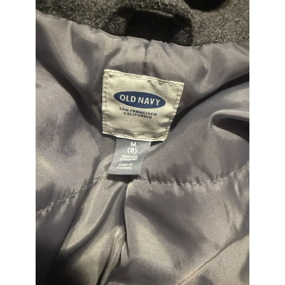 #158 - Old Navy Girls Gray Peacoat Coat – Size Medium (8)